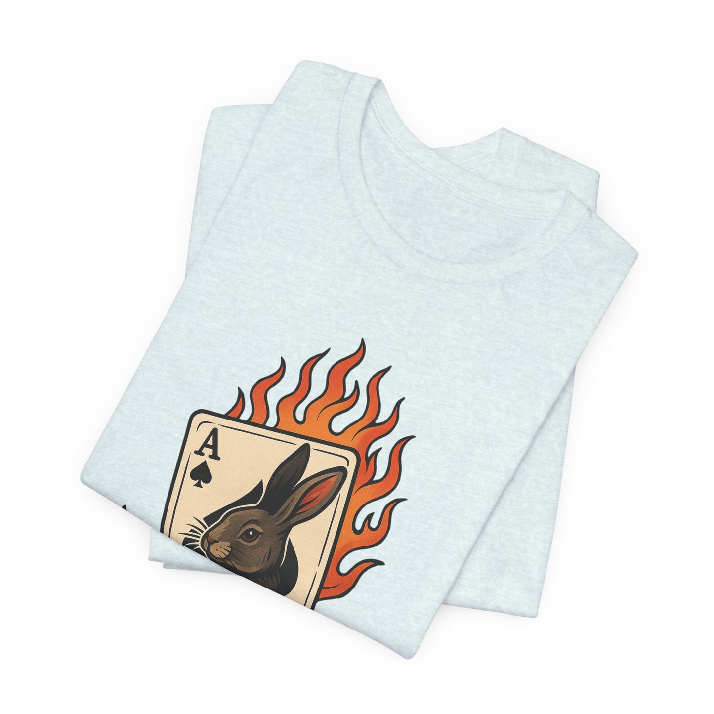 Wild Card Rabbit T-Shirt, Unisex Short Sleeve Tee, Fun Graphic Tee, Casual Summer Top, Gift for Gamers & Animal Lovers