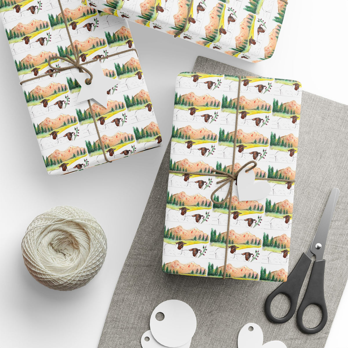 Wrapping Paper — Two Sheep Pattern Gift Wrap (Eco-Friendly)
