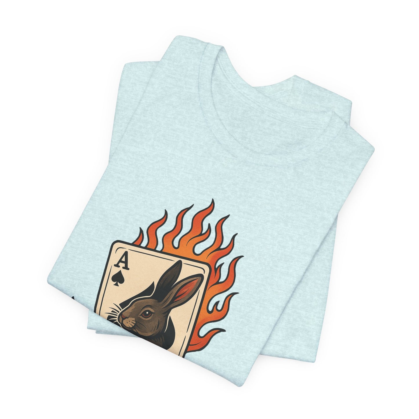 Wild Card Rabbit T-Shirt, Unisex Short Sleeve Tee, Fun Graphic Tee, Casual Summer Top, Gift for Gamers & Animal Lovers