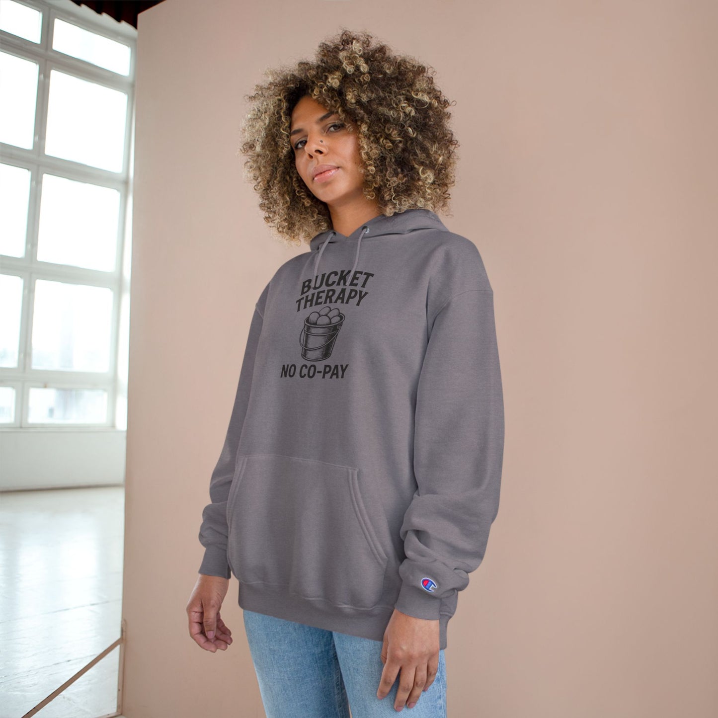 Bucket Therapy Hoodie, Funny Sweatshirt, Self-Care Gift, Cozy Hoodie, Stress Relief Apparel, Casual Wear, Unique Gift Idea
