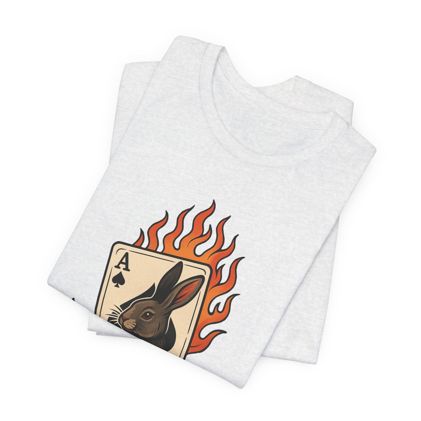 Wild Card Rabbit T-Shirt, Unisex Short Sleeve Tee, Fun Graphic Tee, Casual Summer Top, Gift for Gamers & Animal Lovers