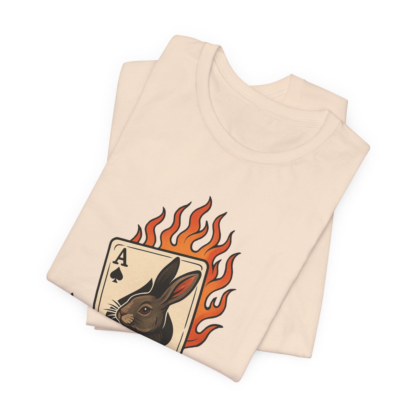 Wild Card Rabbit T-Shirt, Unisex Short Sleeve Tee, Fun Graphic Tee, Casual Summer Top, Gift for Gamers & Animal Lovers