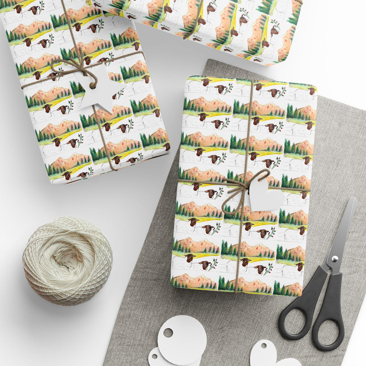 Wrapping Paper — Two Sheep Pattern Gift Wrap (Eco-Friendly)