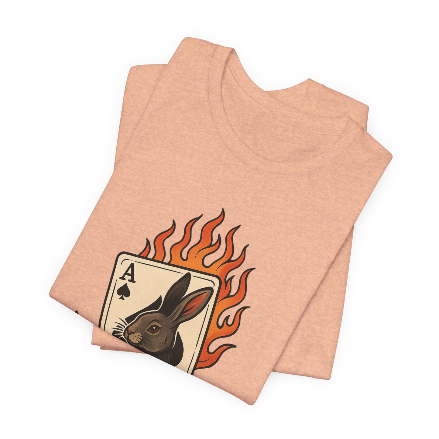 Wild Card Rabbit T-Shirt, Unisex Short Sleeve Tee, Fun Graphic Tee, Casual Summer Top, Gift for Gamers & Animal Lovers