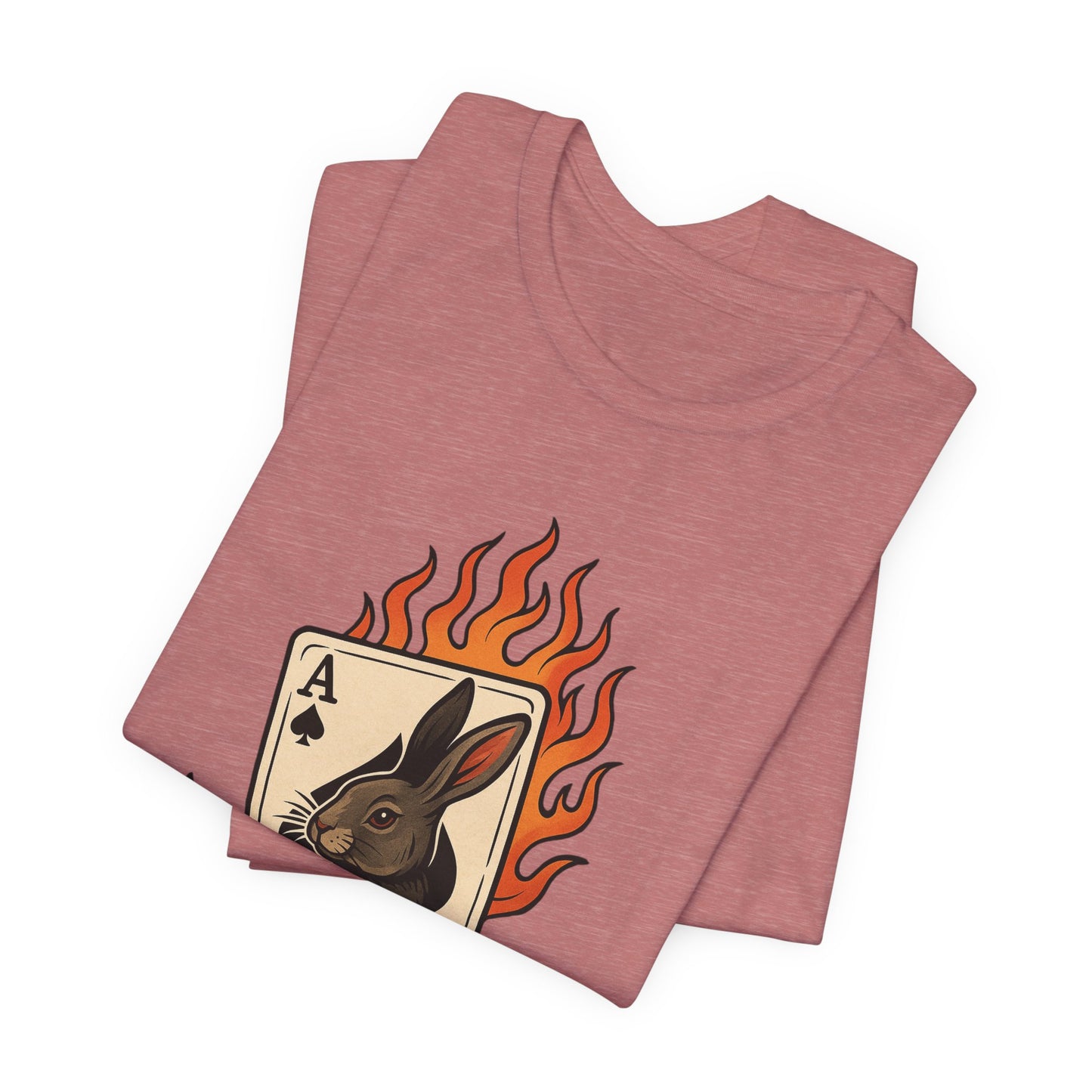 Wild Card Rabbit T-Shirt, Unisex Short Sleeve Tee, Fun Graphic Tee, Casual Summer Top, Gift for Gamers & Animal Lovers