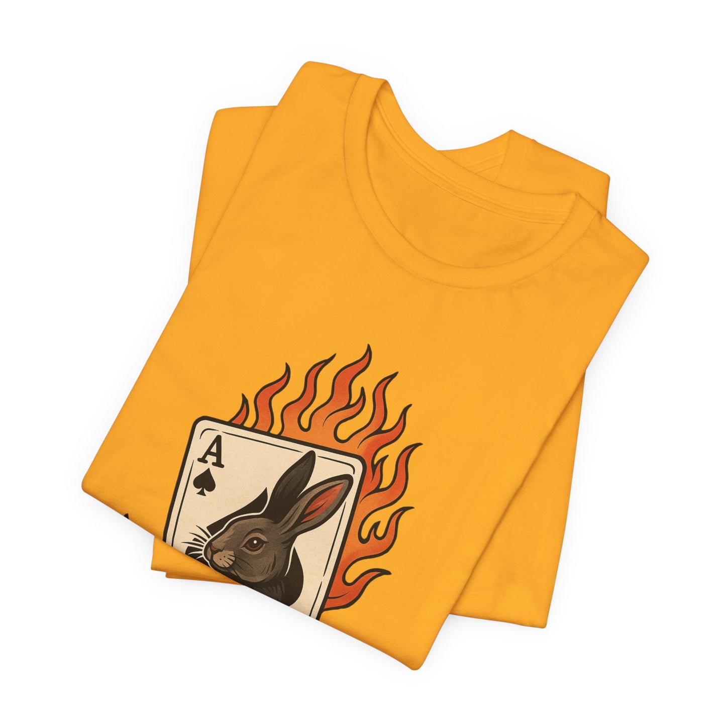 Wild Card Rabbit T-Shirt, Unisex Short Sleeve Tee, Fun Graphic Tee, Casual Summer Top, Gift for Gamers & Animal Lovers