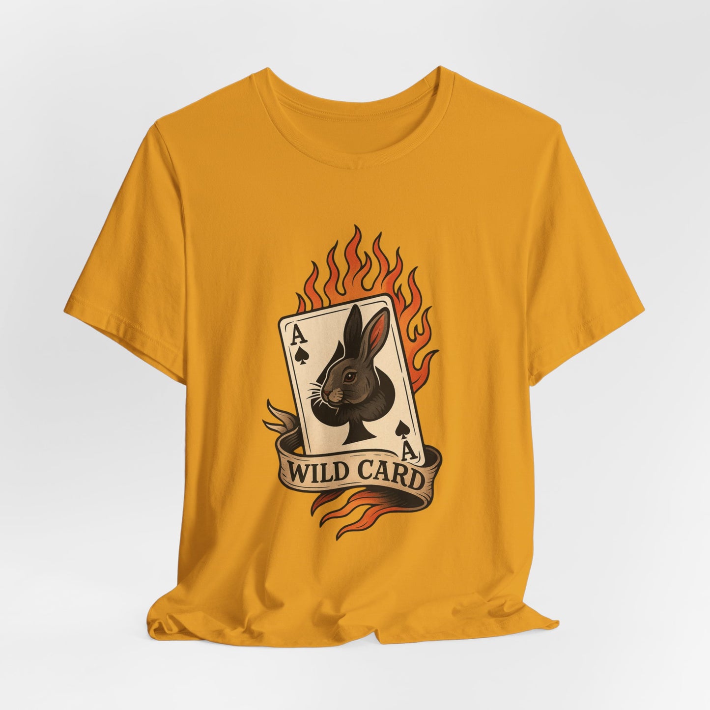 Wild Card Rabbit T-Shirt, Unisex Short Sleeve Tee, Fun Graphic Tee, Casual Summer Top, Gift for Gamers & Animal Lovers
