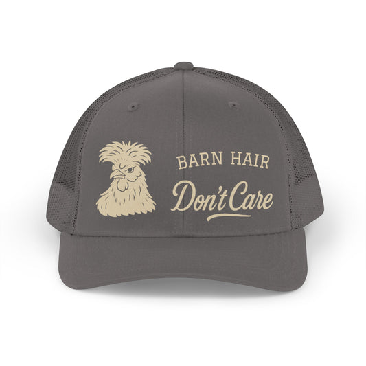 Barn Hair Don't Care Trucker Hat, Retro Farm Style Cap, Country Lifestyle Hat, Fun Gift for Farmers and Ranchers, Casual Outdoor Gear