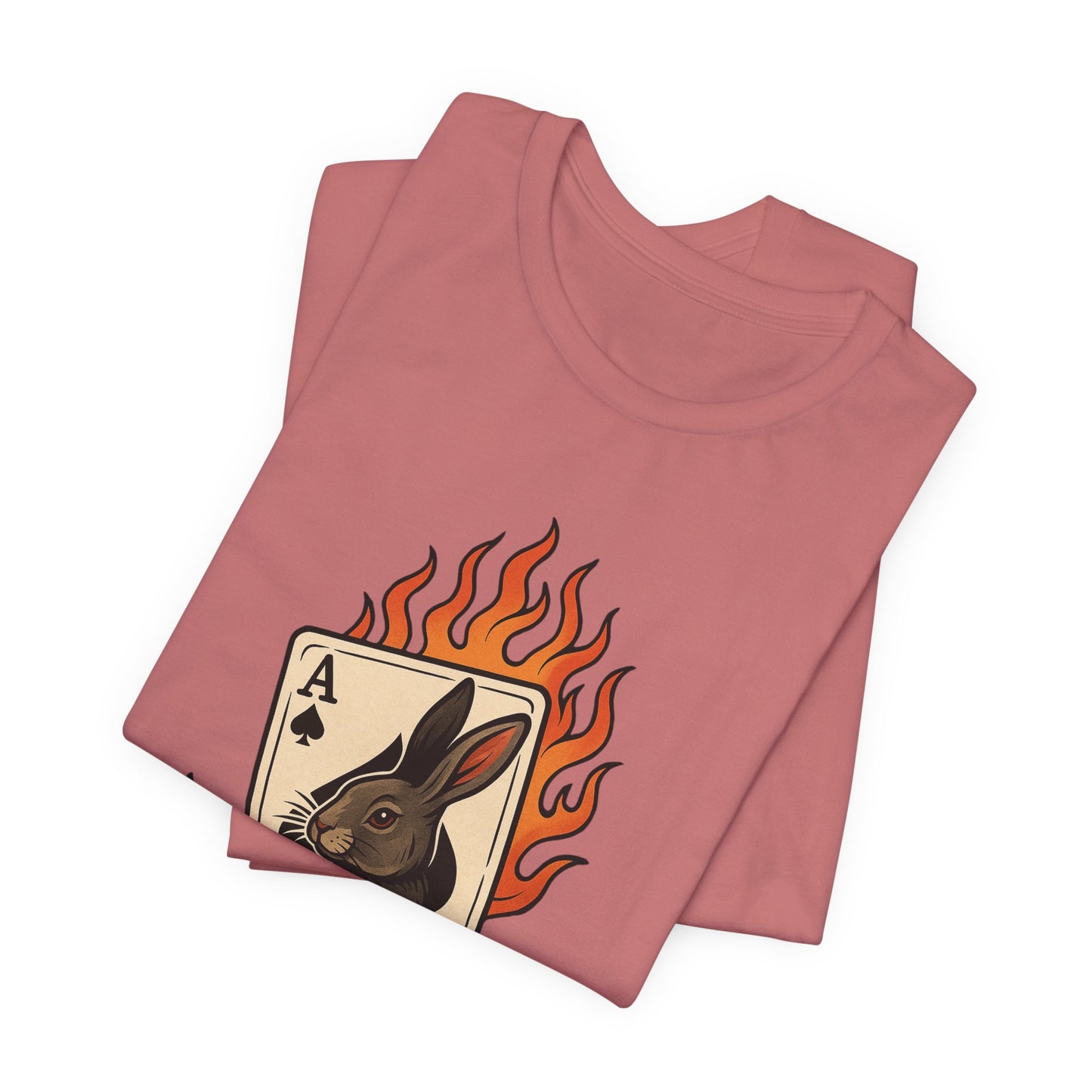 Wild Card Rabbit T-Shirt, Unisex Short Sleeve Tee, Fun Graphic Tee, Casual Summer Top, Gift for Gamers & Animal Lovers