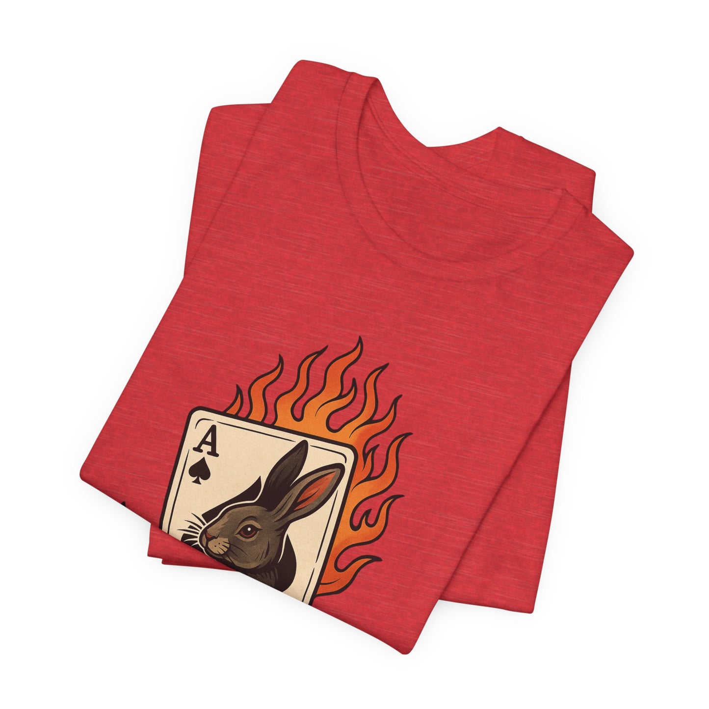 Wild Card Rabbit T-Shirt, Unisex Short Sleeve Tee, Fun Graphic Tee, Casual Summer Top, Gift for Gamers & Animal Lovers