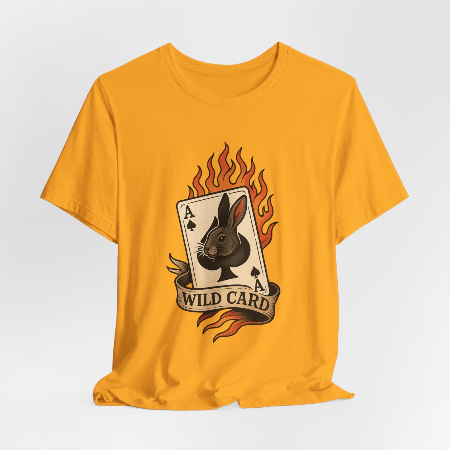 Wild Card Rabbit T-Shirt, Unisex Short Sleeve Tee, Fun Graphic Tee, Casual Summer Top, Gift for Gamers & Animal Lovers