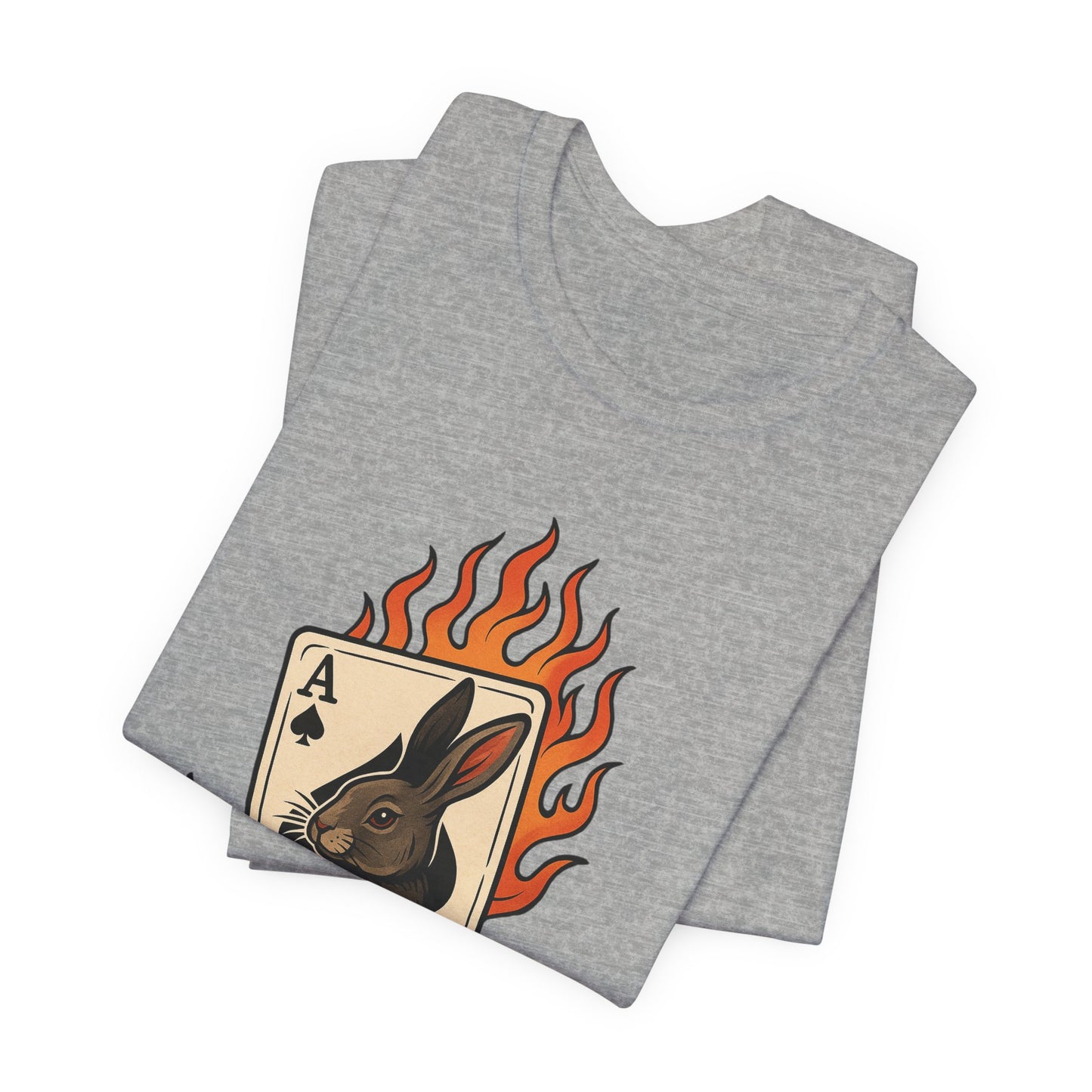 Wild Card Rabbit T-Shirt, Unisex Short Sleeve Tee, Fun Graphic Tee, Casual Summer Top, Gift for Gamers & Animal Lovers