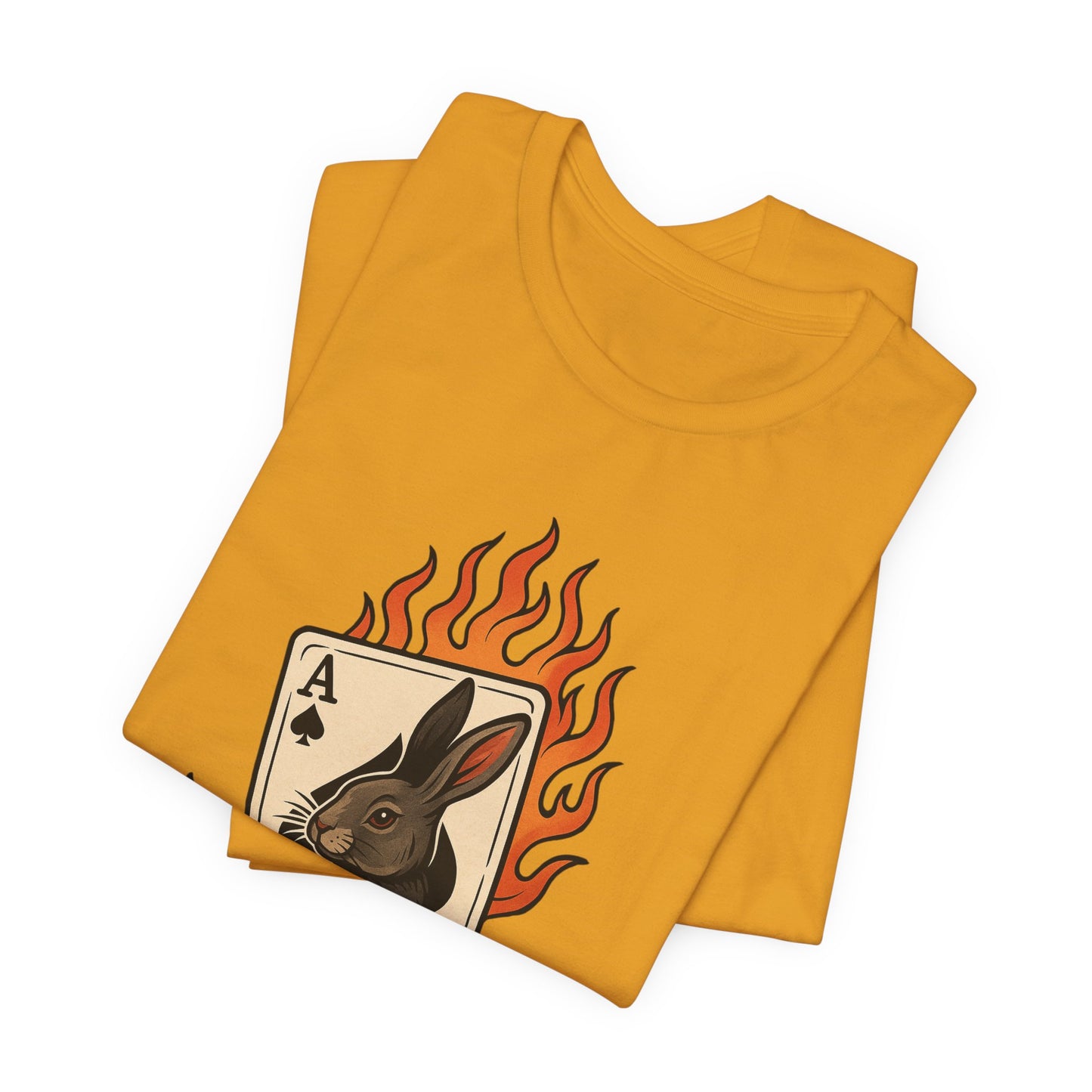 Wild Card Rabbit T-Shirt, Unisex Short Sleeve Tee, Fun Graphic Tee, Casual Summer Top, Gift for Gamers & Animal Lovers