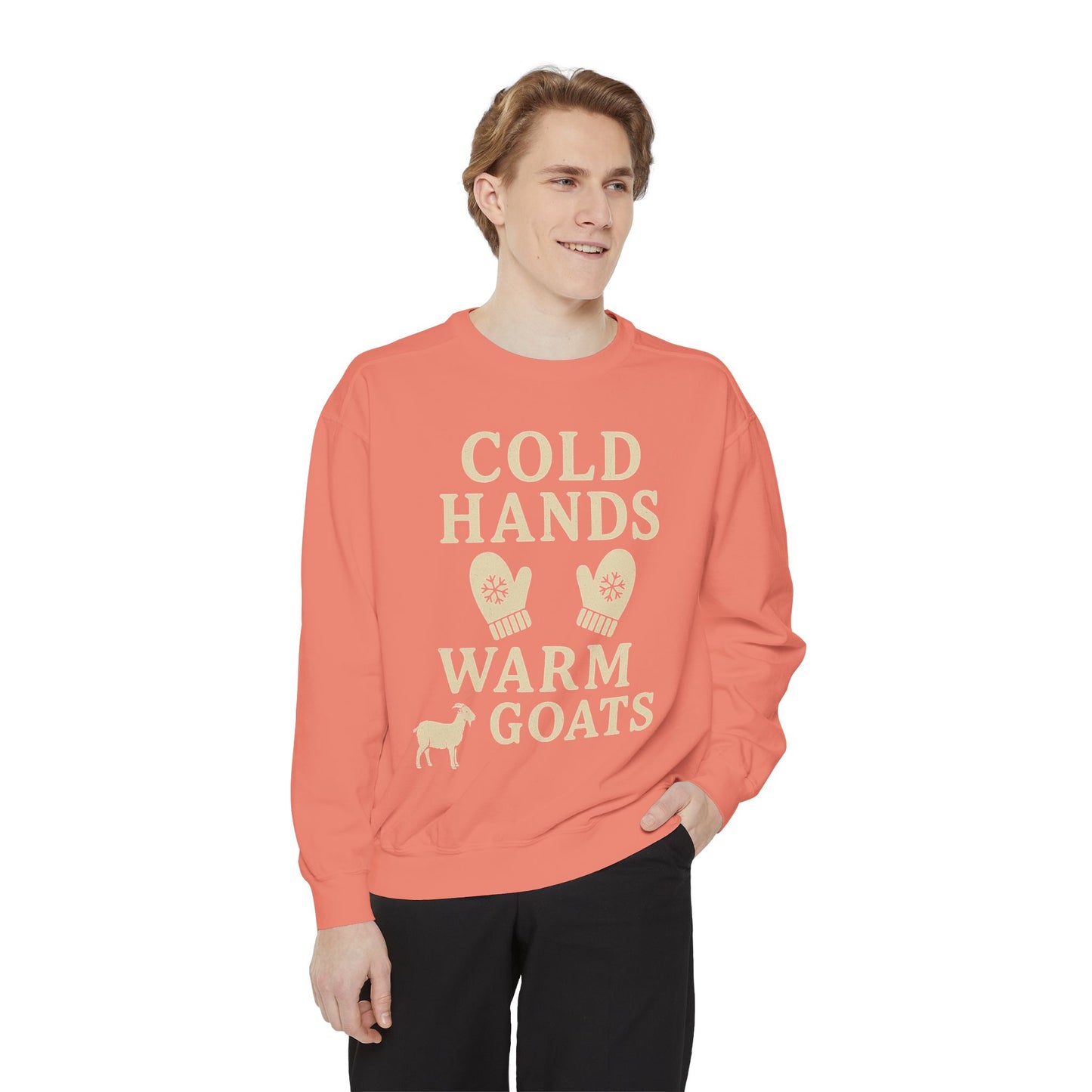 Cold Hands Warm Goats Sweatshirt | Cozy Animal Lover Apparel, Gift for Goat Lovers, Fall Fashion, Unique Sweatshirt, Farm Life Sweatshirt