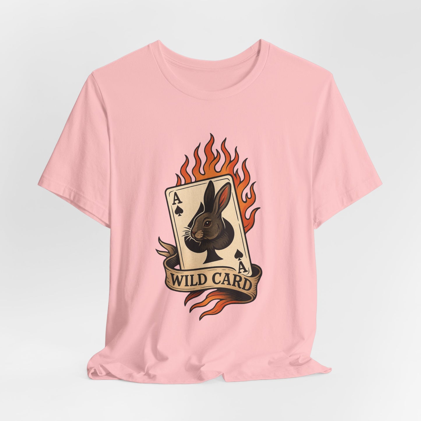 Wild Card Rabbit T-Shirt, Unisex Short Sleeve Tee, Fun Graphic Tee, Casual Summer Top, Gift for Gamers & Animal Lovers