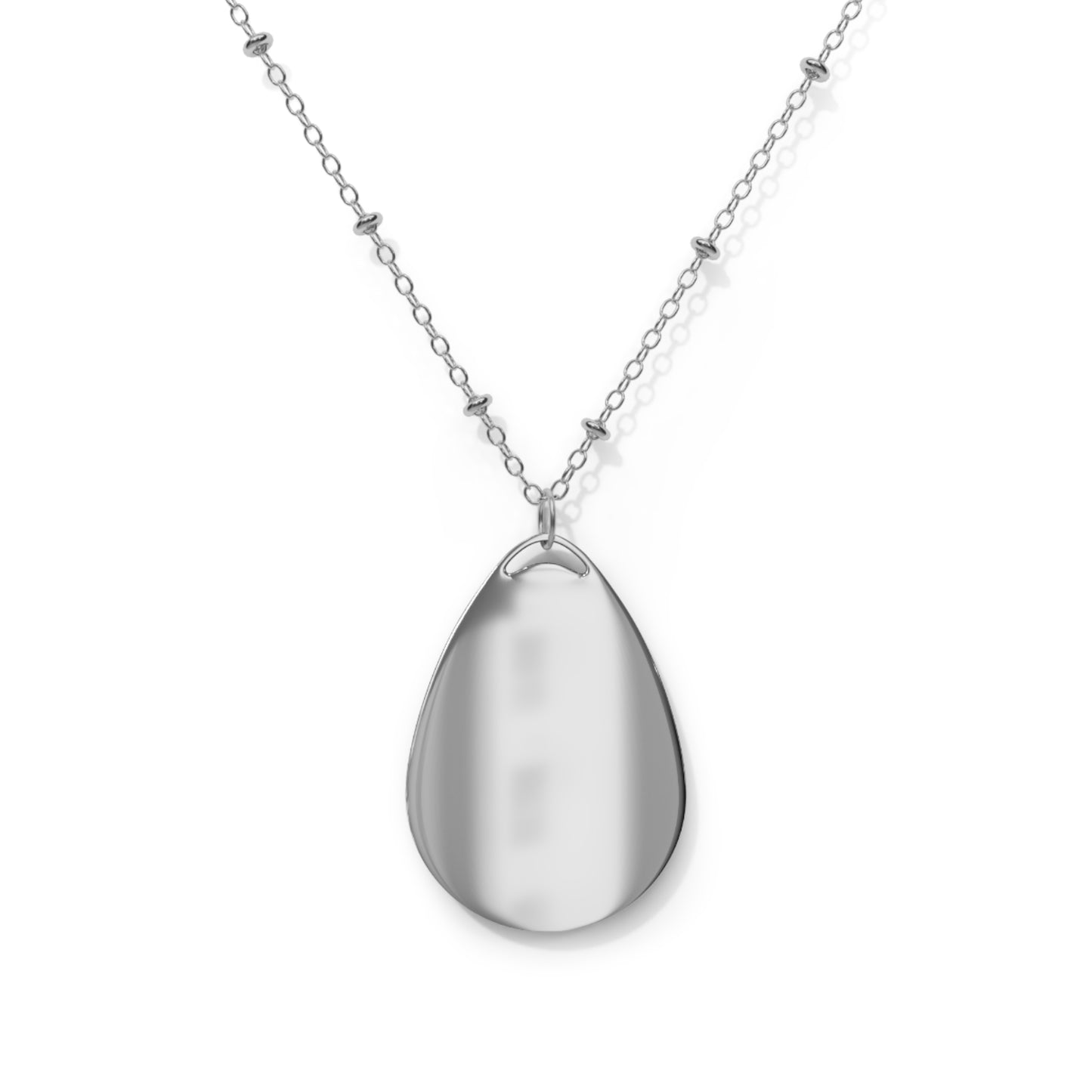 Inspirational Oval Necklace with 'In this moment, all time meets' Engraving