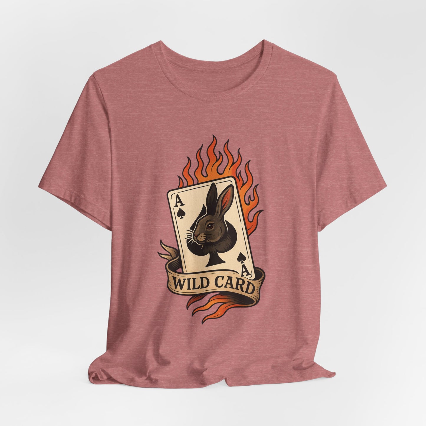 Wild Card Rabbit T-Shirt, Unisex Short Sleeve Tee, Fun Graphic Tee, Casual Summer Top, Gift for Gamers & Animal Lovers