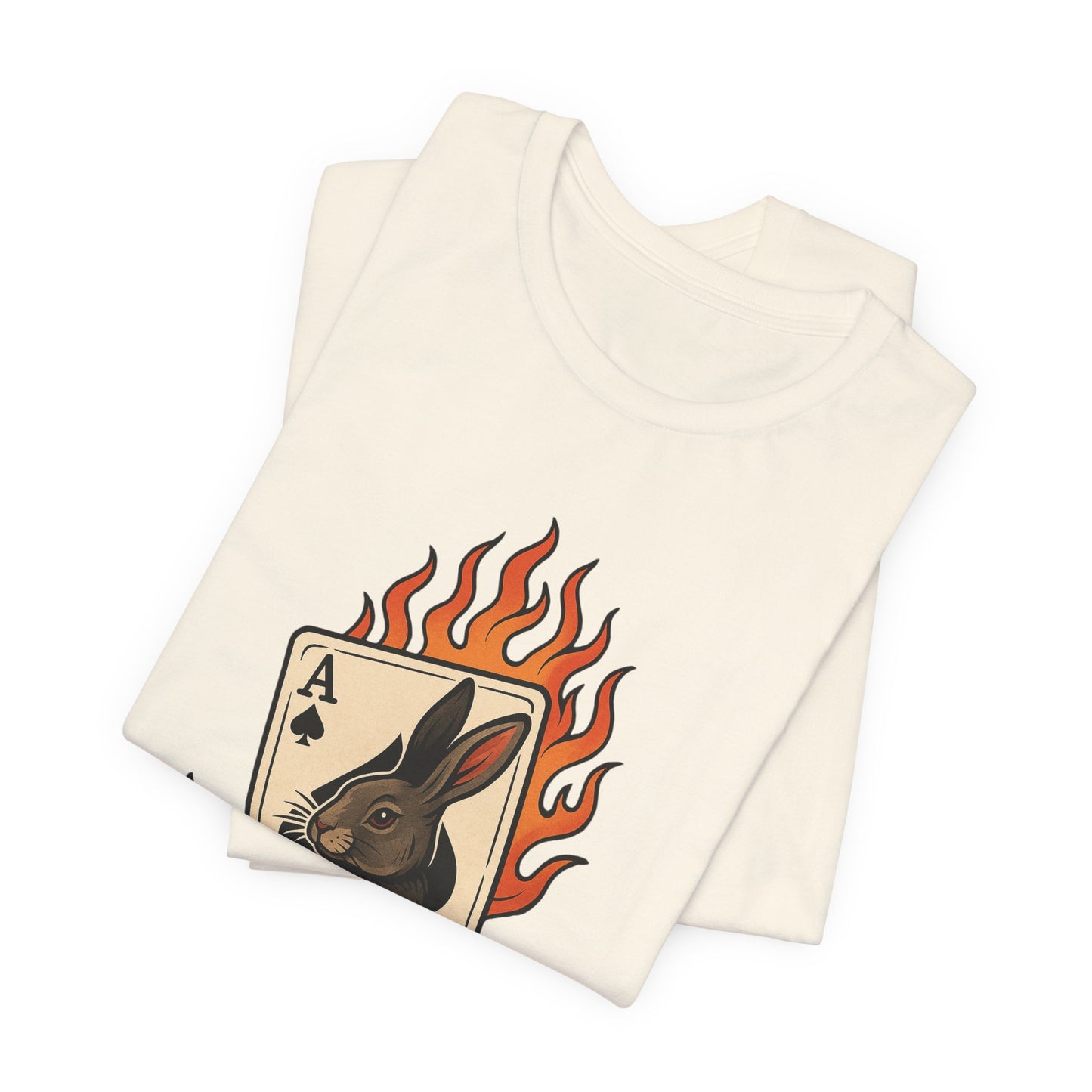 Wild Card Rabbit T-Shirt, Unisex Short Sleeve Tee, Fun Graphic Tee, Casual Summer Top, Gift for Gamers & Animal Lovers