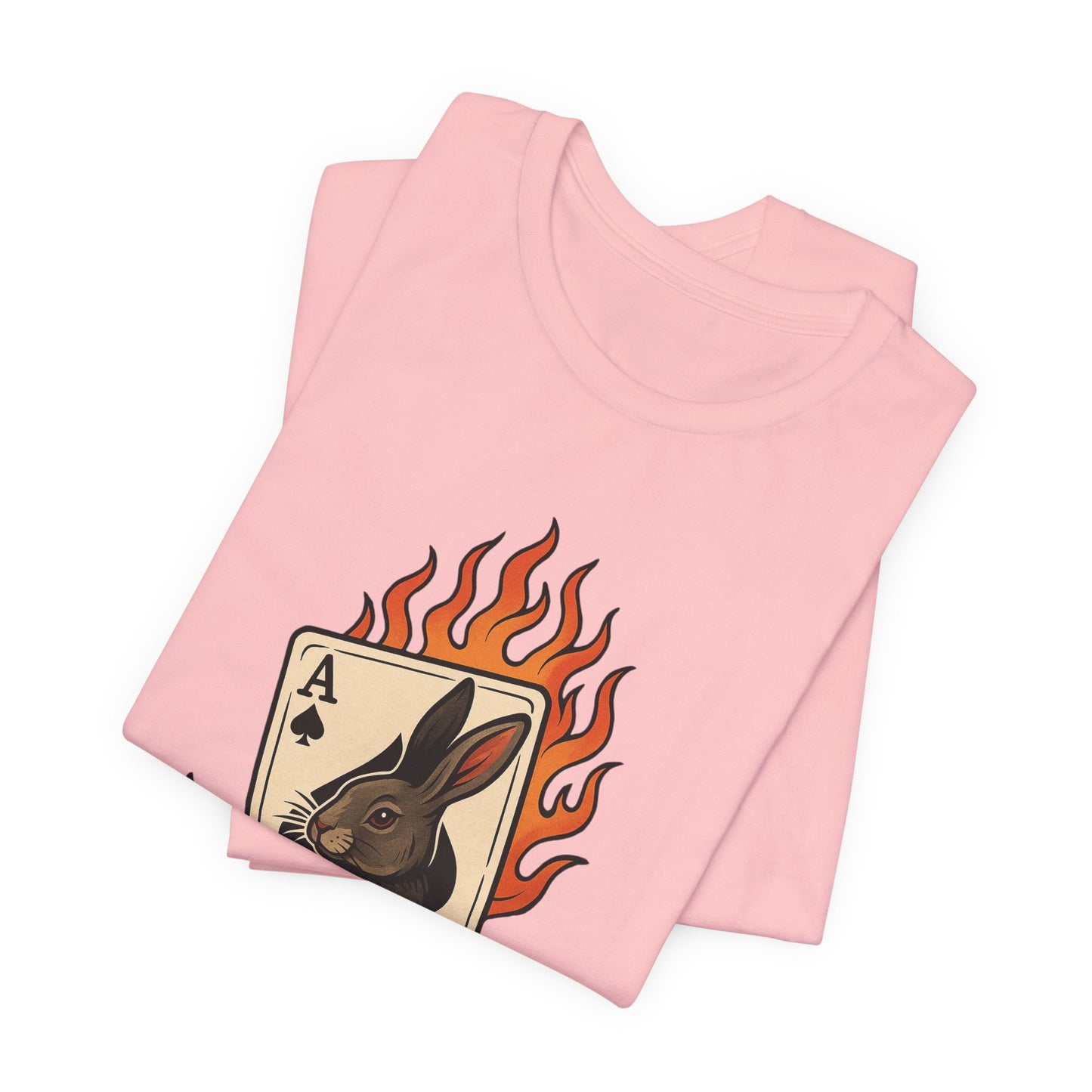 Wild Card Rabbit T-Shirt, Unisex Short Sleeve Tee, Fun Graphic Tee, Casual Summer Top, Gift for Gamers & Animal Lovers