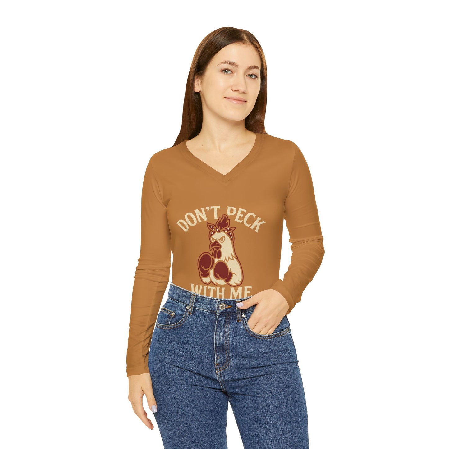 Sassy Long Sleeve V-neck Shirt, Funny Graphic Tee, Perfect Gift for Women, Casual Wear, Holiday Humor Top