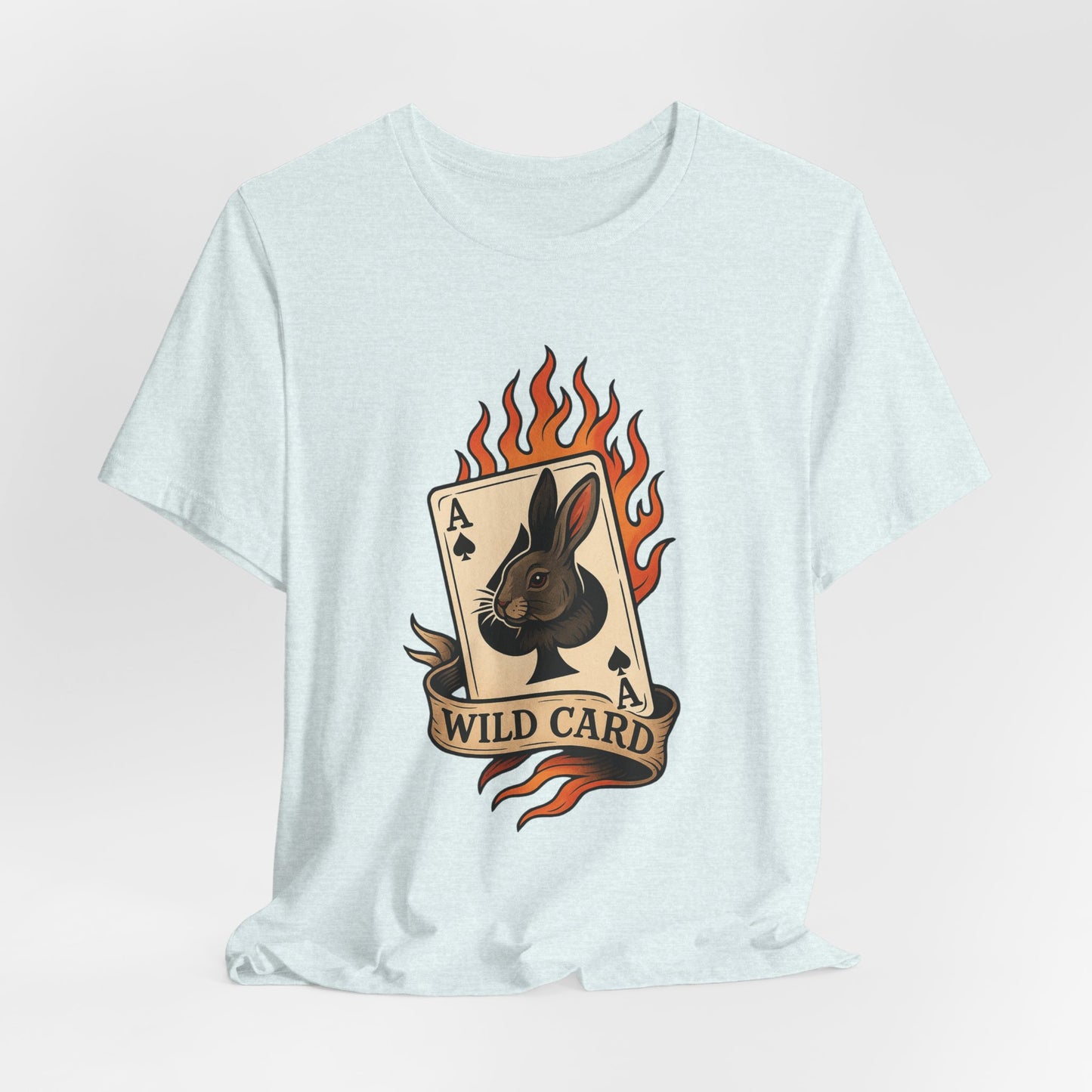 Wild Card Rabbit T-Shirt, Unisex Short Sleeve Tee, Fun Graphic Tee, Casual Summer Top, Gift for Gamers & Animal Lovers