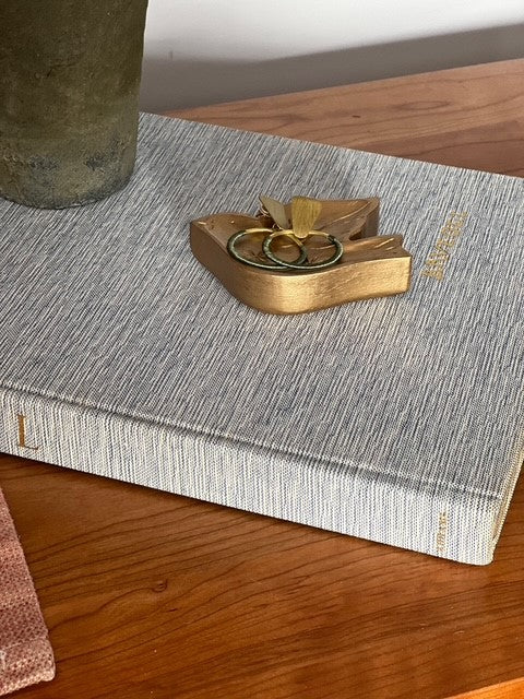 Kaia Gold Hoop Earrings - Olive Green Thread Wrapped