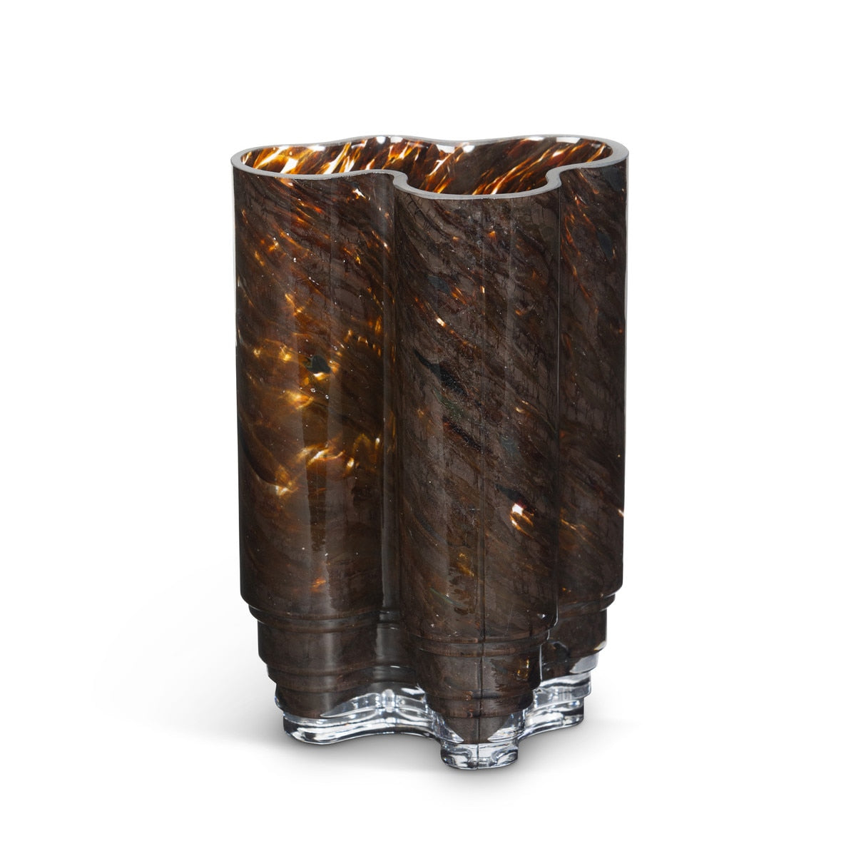 Clover Glass Vase, Tortoise, Large style shot 1