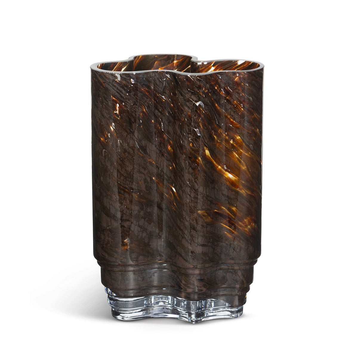 Clover Glass Vase, Tortoise, Large style shot 2