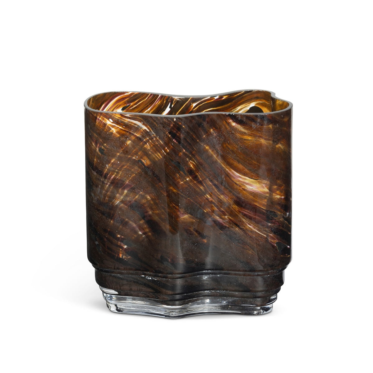 Clover Glass Vase, Tortoise, Small style shot 2