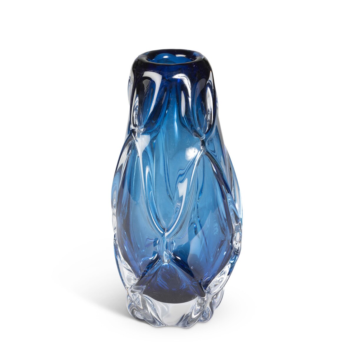 Tidal Glass Vase, Blue, Large style shot 1