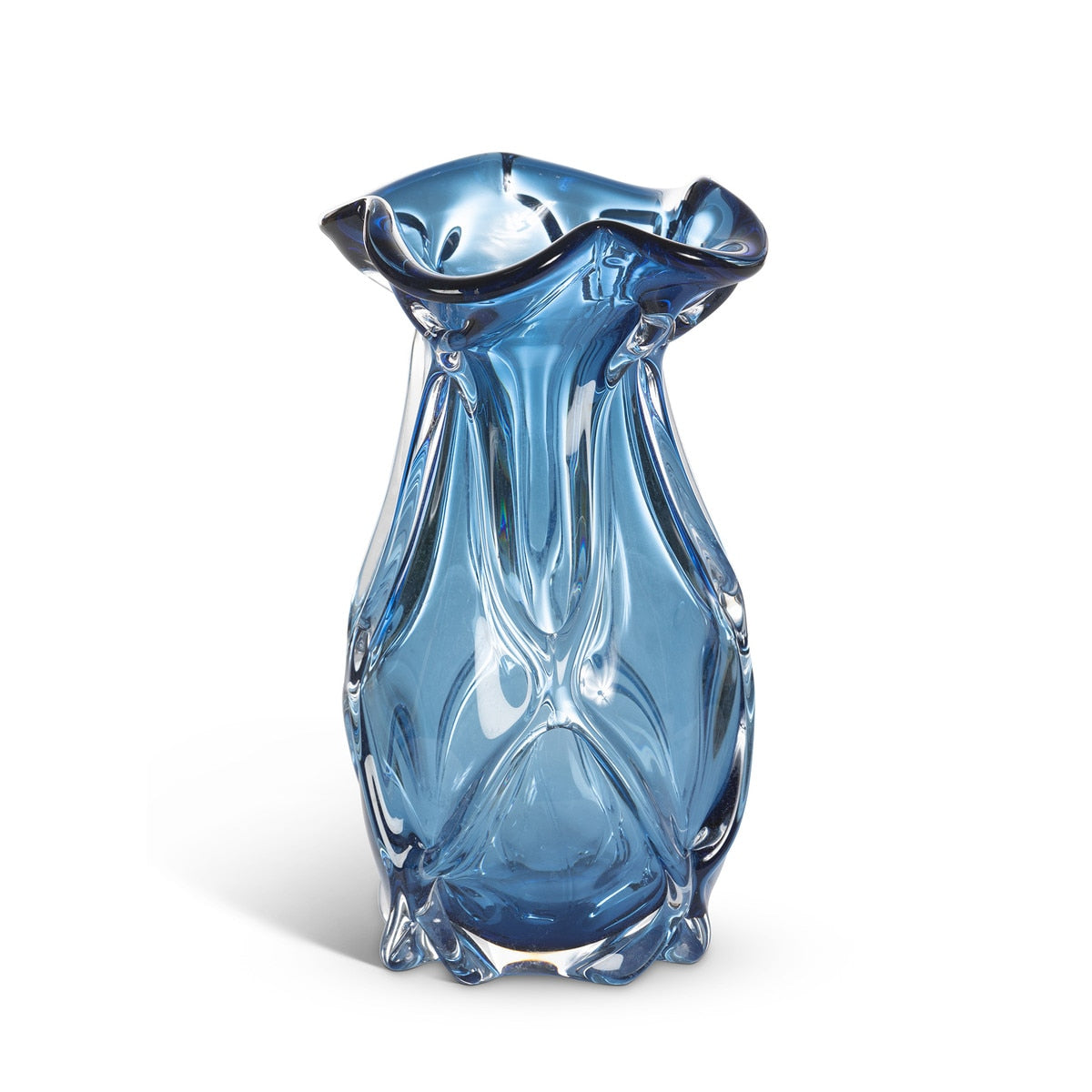 Tidal Glass Vase, Blue, Small style shot 1