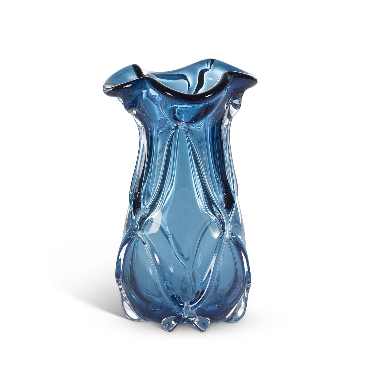 Tidal Glass Vase, Blue, Small style shot 2