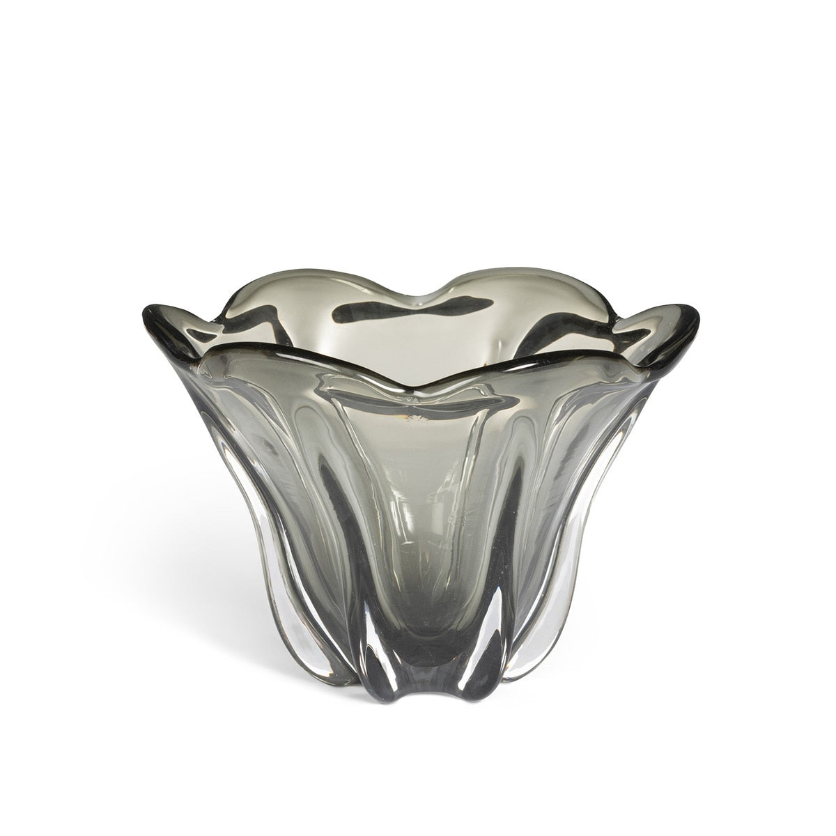 Tulip Glass Bowl, Smoke, Small style shot 1