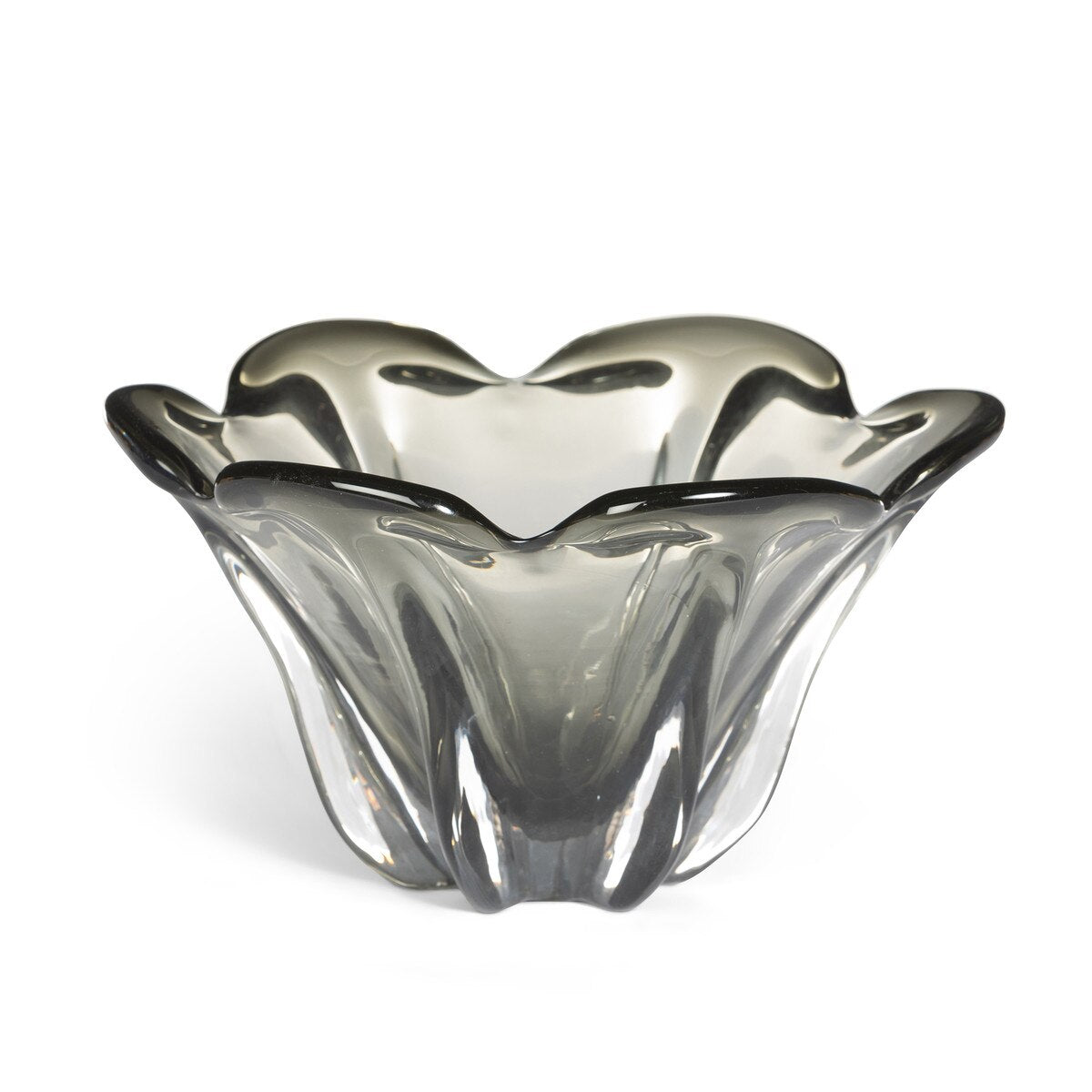 Tulip Glass Bowl, Smoke, Large style shot 1
