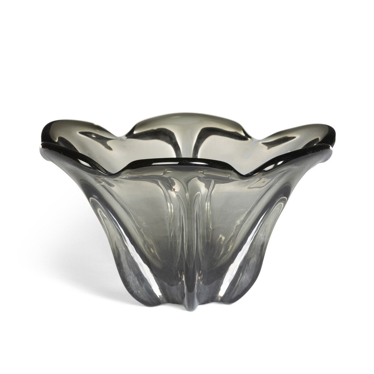 Tulip Glass Bowl, Smoke, Large style shot 2