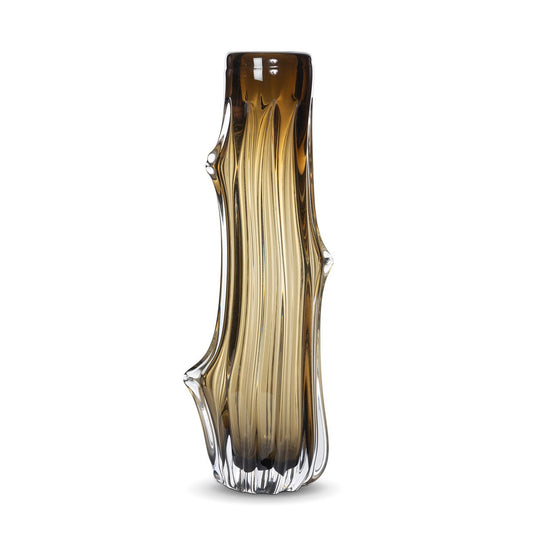 Willow Glass Vase, Amber, Large style shot 1