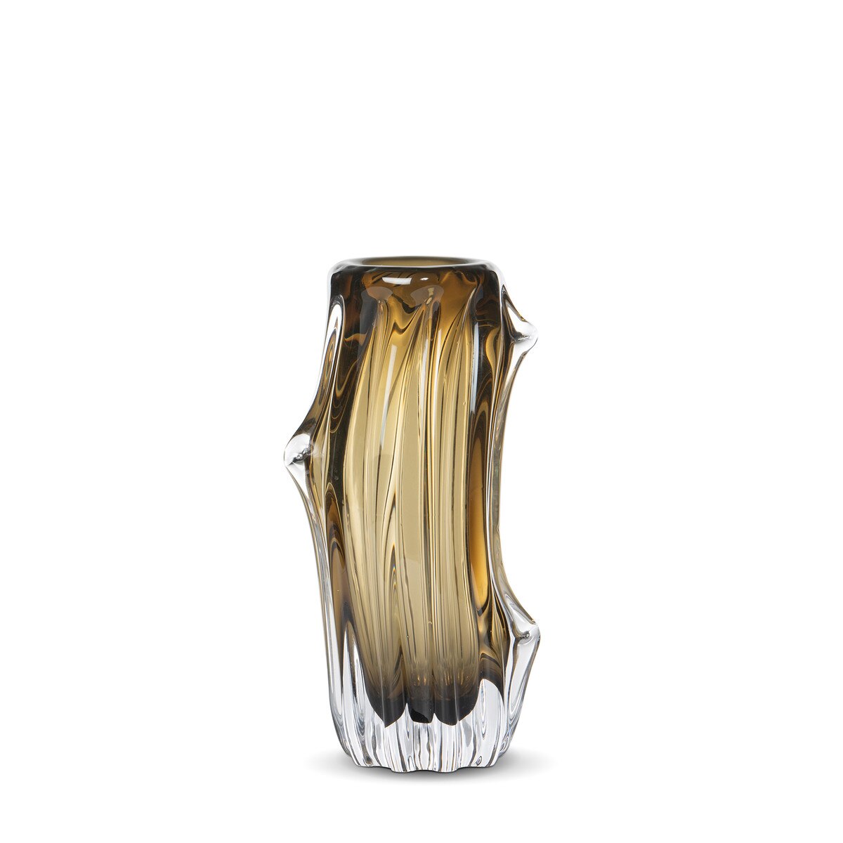 Willow Glass Vase, Amber,  Medium style shot 1