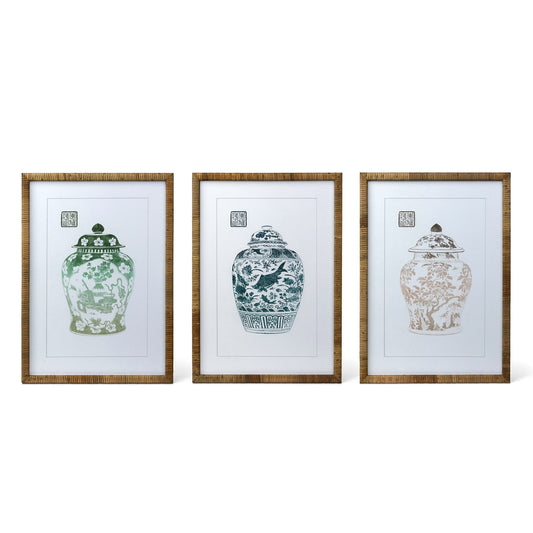Lotus Framed Ginger Jar Wall Art, 3 Assorted Styles style shot 1