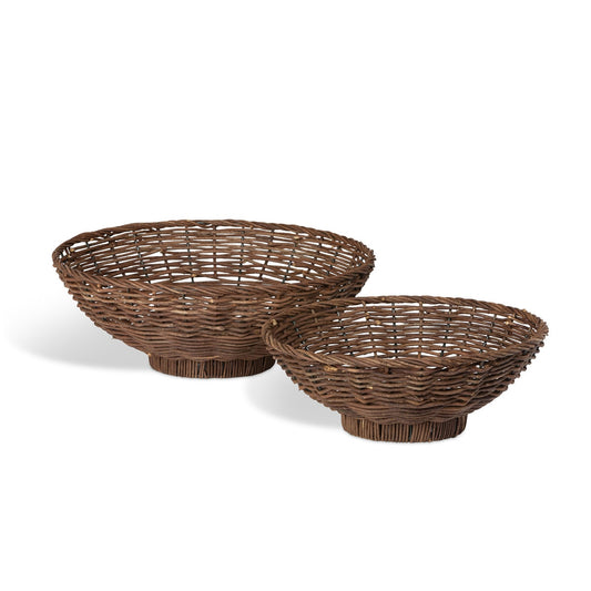 Island Palm Rattan Decorative Bowls, Set of 2 style shot 1