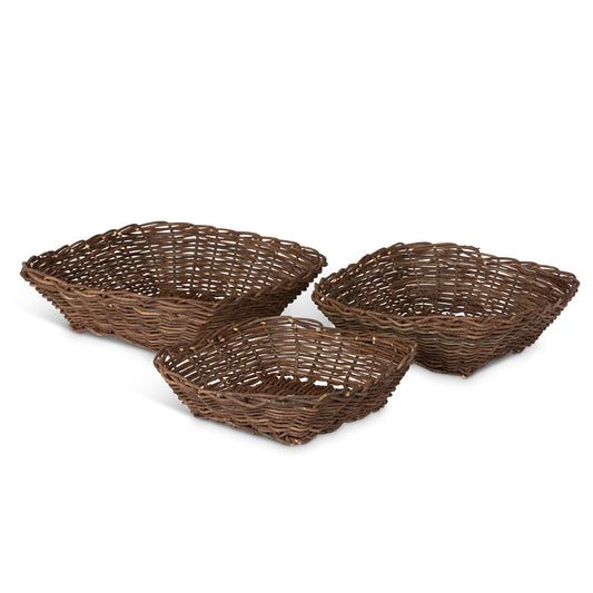 Island Palm Rattan Trays, Set of 3 style shot 1