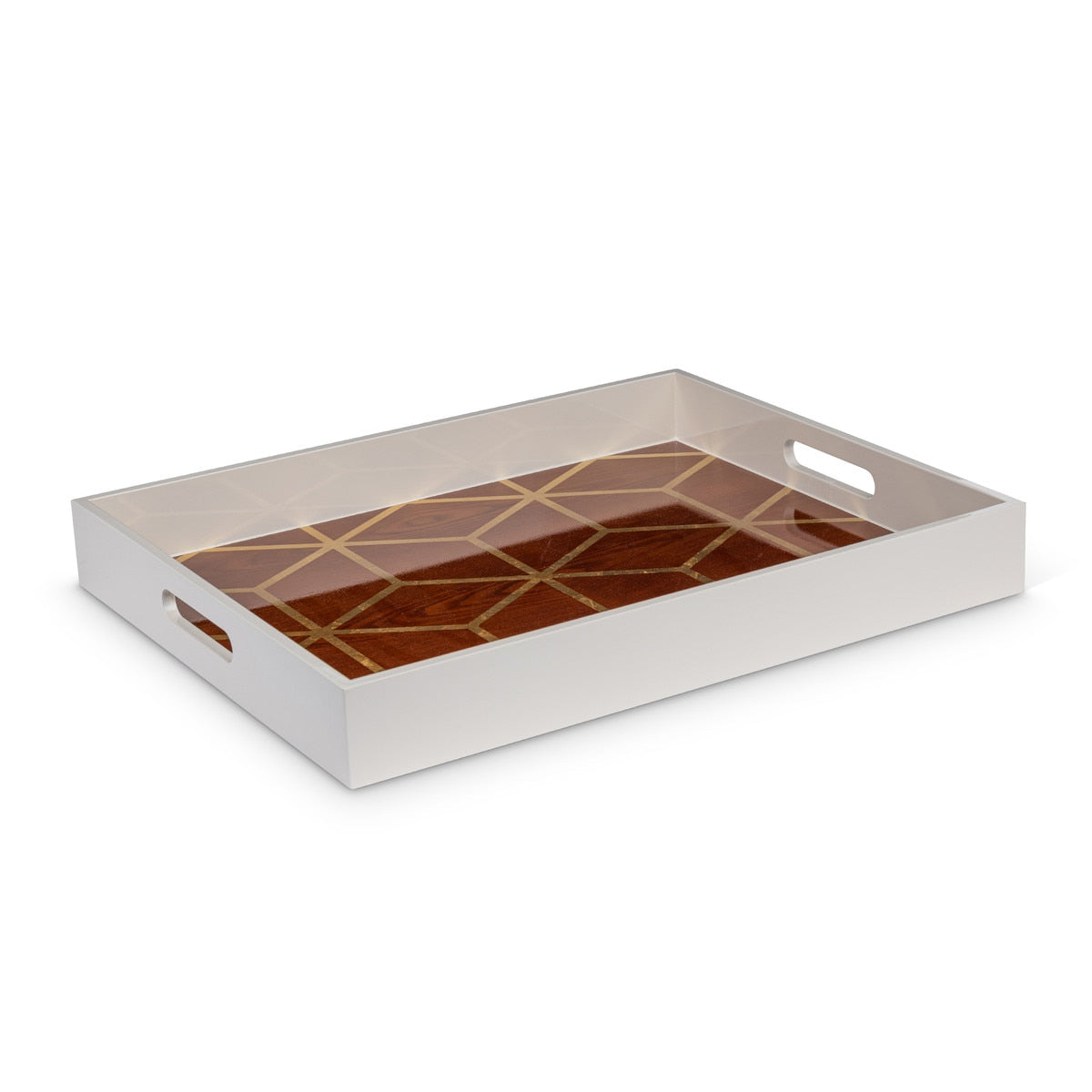 Balboa Bay Lacquered Decorative Tray, Silk Linen style shot 1