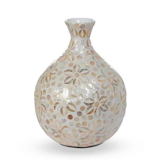 Capraia Coast Floral Vessel, Mother of Pearl style shot 1