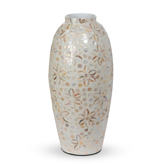 Capraia Coast Large Floral Vase, Mother of Pearl style shot 1