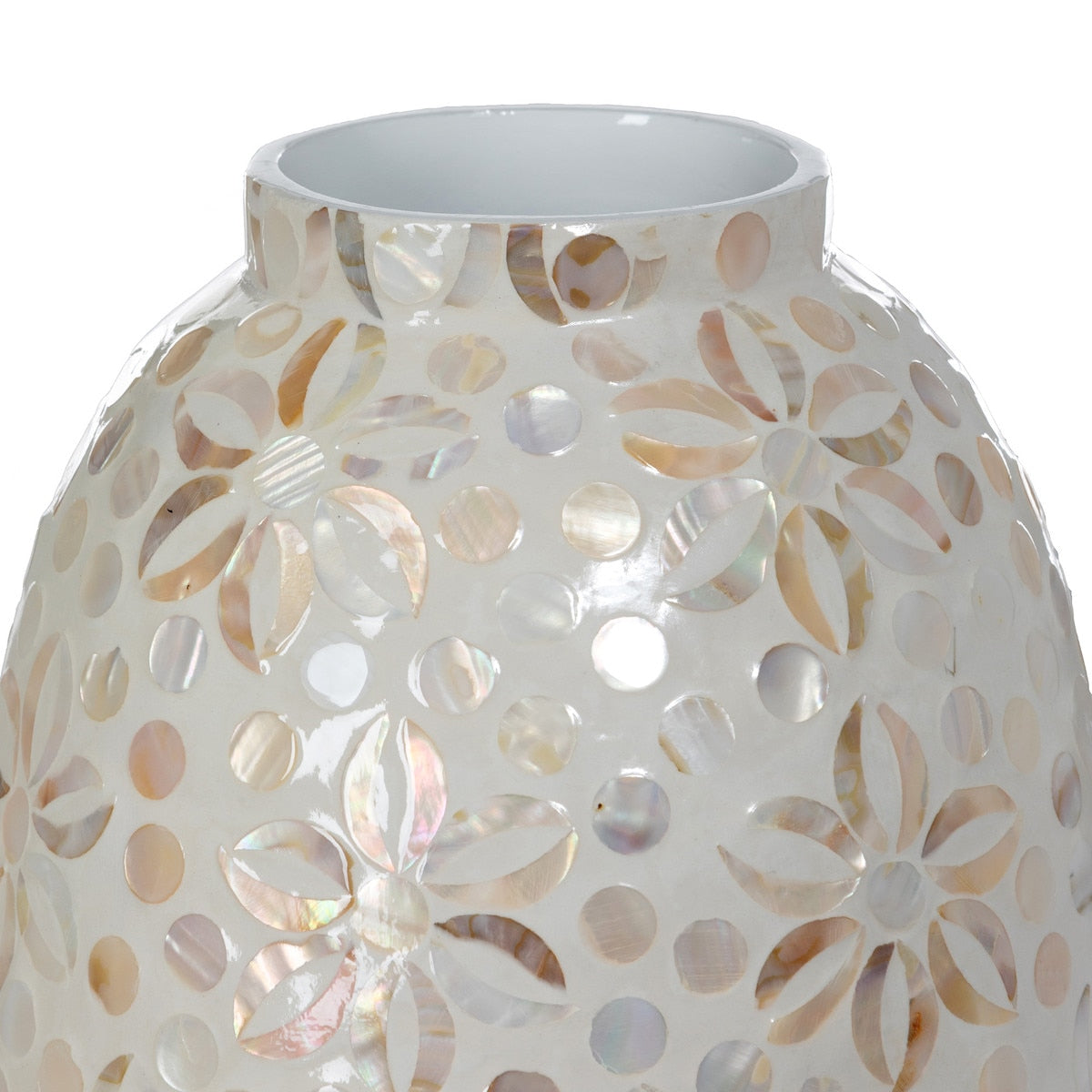 Capraia Coast Large Floral Vase, Mother of Pearl style shot 2
