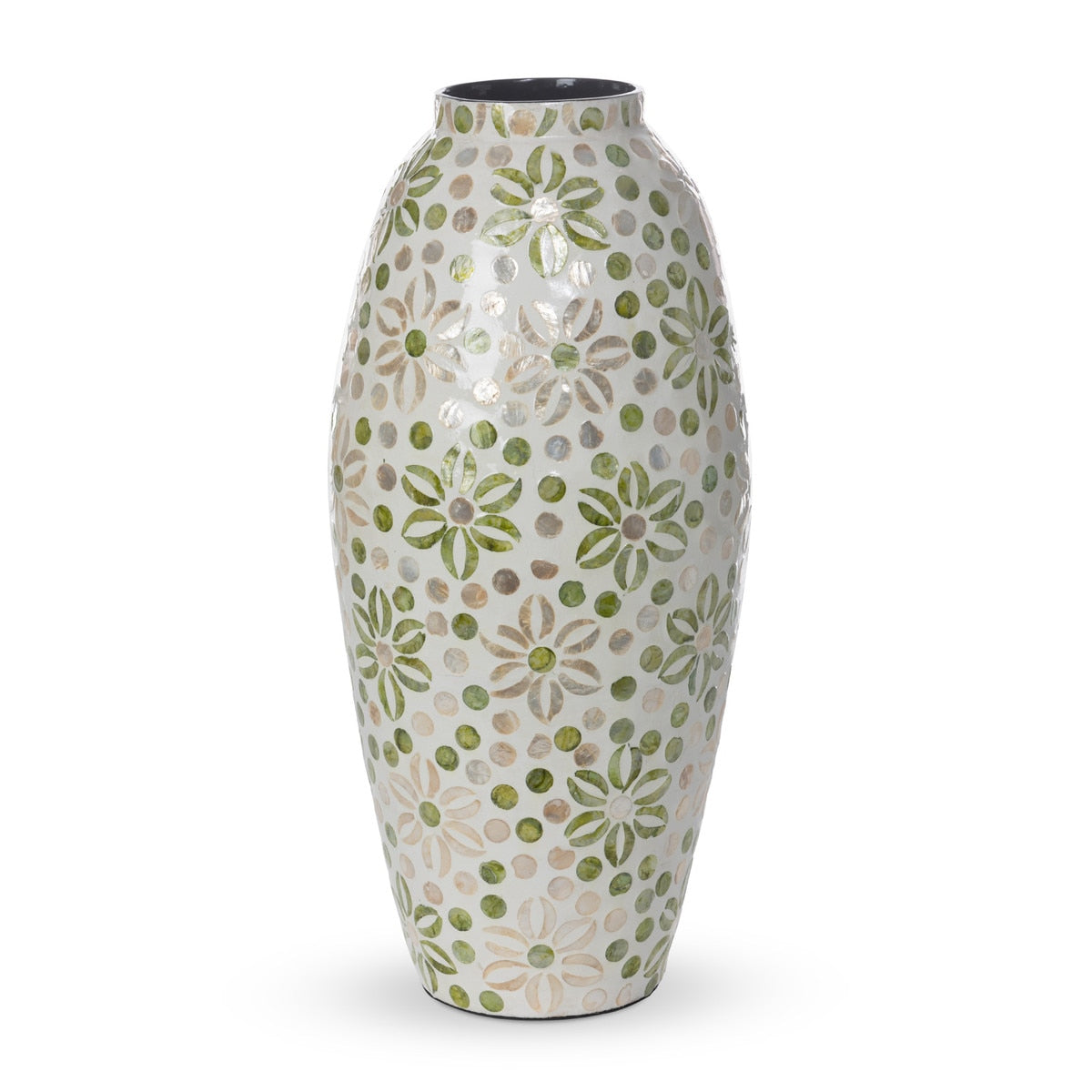 Capraia Coast Large Floral Vase, Capiz style shot 1