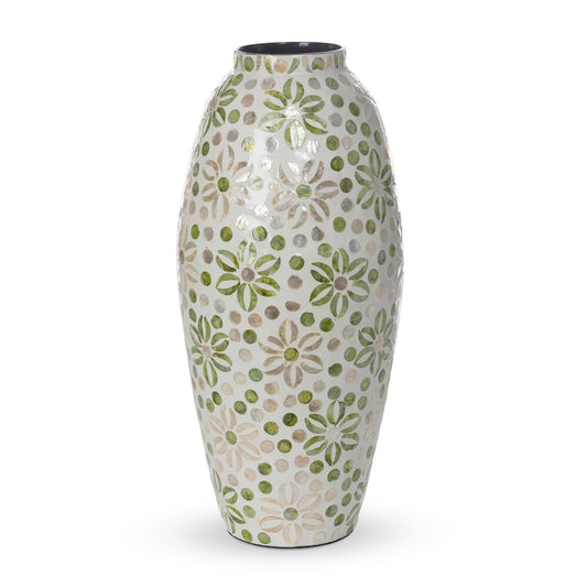 Capraia Coast Large Floral Vase, Capiz style shot 1