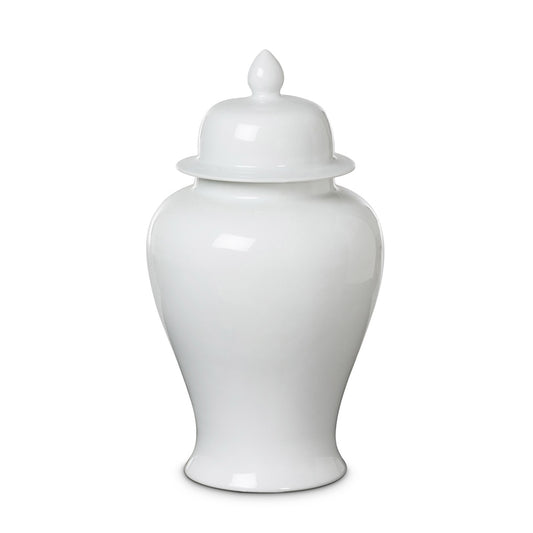 Imperial Ceramic Ginger Jar, Ivory, Large style shot 1