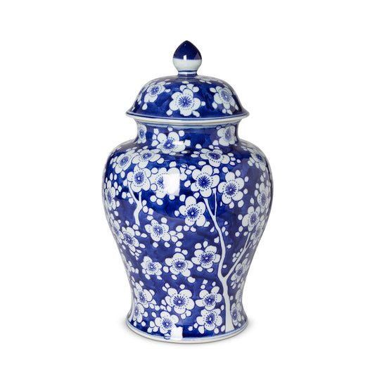 Imperial Ceramic Floral Ginger Jar, Blue and White, Large style shot 1