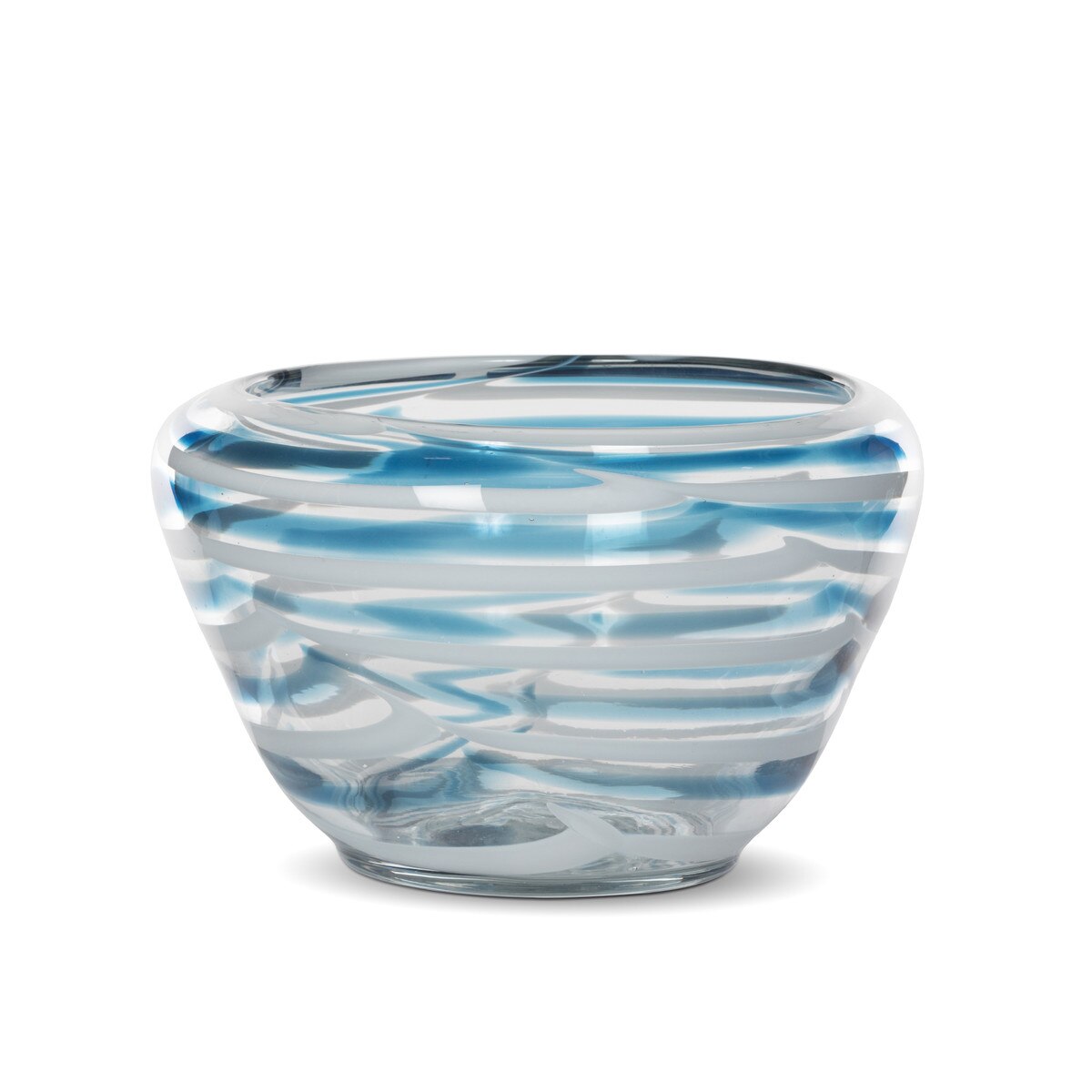 Ocean Glass Vessel, Swirl Blue style shot 1