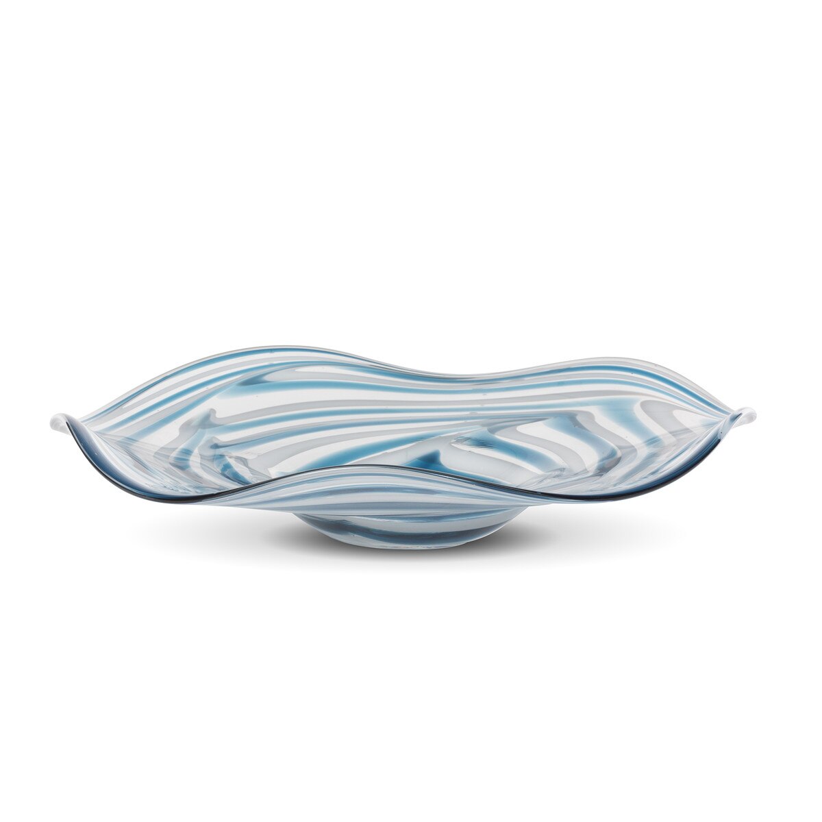 Ocean Glass Plate, Swirl Blue style shot 1